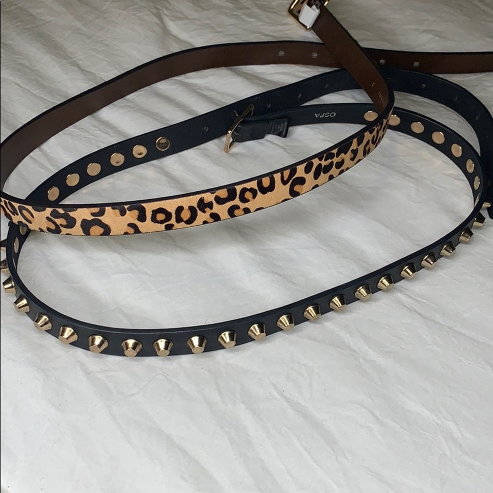 Belt bundle cheetah print and gold studs